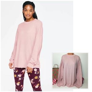 PINK VS WAFFLE KNIT LONG SLEEVE SHIRT